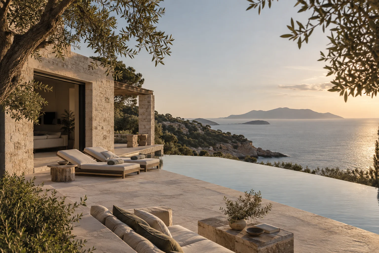 Secluded Mediterranean residence with an infinity pool overlooking the sea